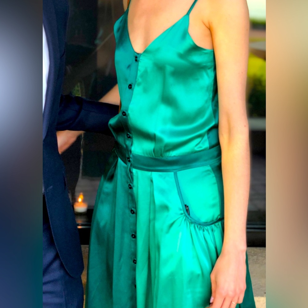 Katharine Kidd Drop-waist Emerald Dress